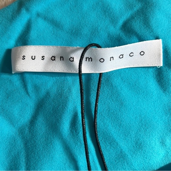 SUSANA MONACO REVOLVE ONE SHOULDER TANK TOP SURF TURQUOISE BLUE SIZE M NWT - Picture 3 of 5